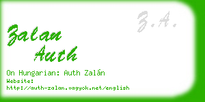 zalan auth business card